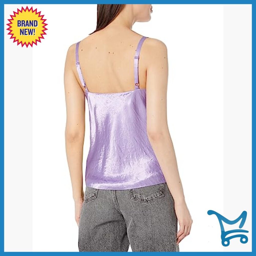 Satin Cowl Neck Cami, Classic Fit, Japanese Fabric, Vacation Ready - Picture 2 of 3